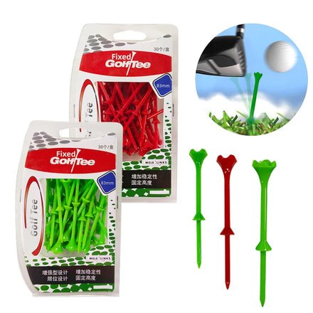 30 Pcs/Box Golf Plastic Tees Golf Step Down Tees 83mm Long Distance Tee Holder Portable With Package Golf Gift Accessories