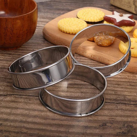 English Muffin Rings 3.15 Inch Stainless Steel Crumpet Rings Double Rolled Tart Cooking Pastry Ring Molds