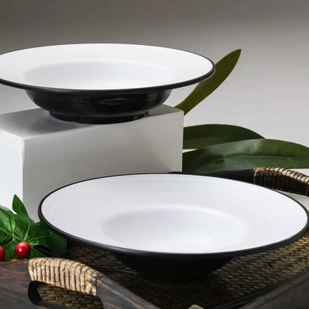 Melamine Restaurant Custom Western Style Embossed Pasta Dinner Plate Dishes Matte Deep Plate
