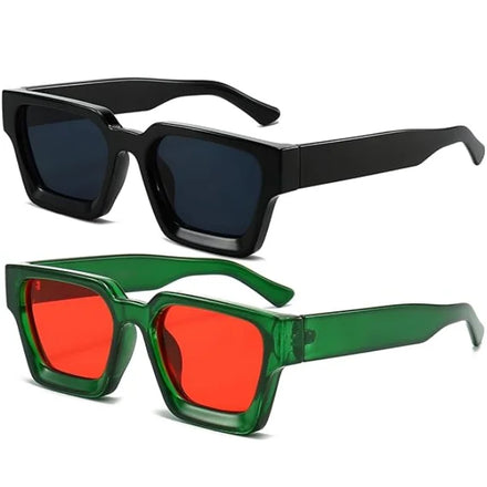2026 Trendy Square Frame Sunglasses for Men Women Fashion Thick Rectangle Sun Glasses UV Protection Lentes De Sol Para Mujer
