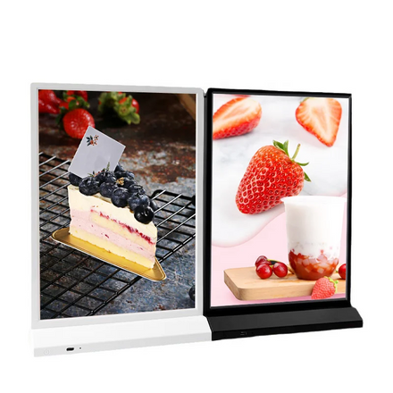 Rechargeable Rectangle Menu Light Box A5/A4/A3 Sizes Double-sided LED Slim ABS Frame for Desktop Advertising