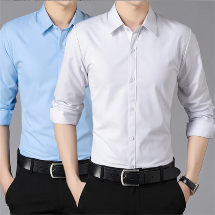 Men's Long-sleeved Business Formal Wear Ironing Suit Professional Wedding Best Man Wear Spring and Autumn Thin Plus-size Shirt