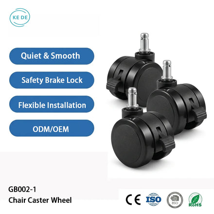 Heavy Duty Silent Office Chair Casters with Brake High Load Capacity Swivel Plate Casters for Workbench Trolley and Cart