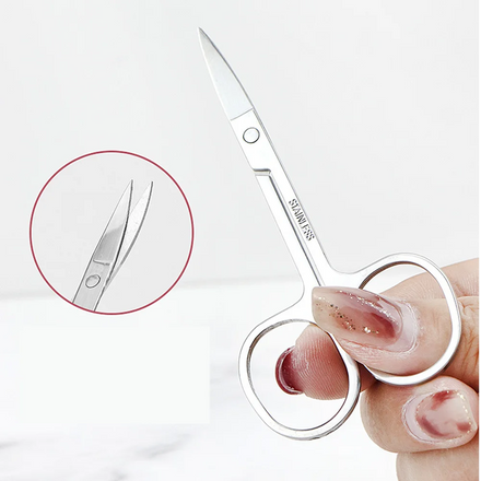 Hot Selling Professional Makeup Tools Stainless Steel Safety Blunt Scissor Round and Straight Tip Nose Hair Scissor