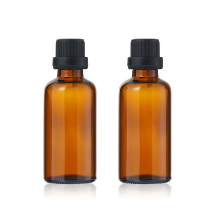 Essential Oil Glass Bottles 2024 New Arrival Empty Round Brown 50ml Ready to Ship Skin Care Oil Glass Bottle