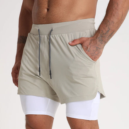 Mens Athletic Shorts Running Men Compression Shorts Workout 2 in 1 Gym Shorts