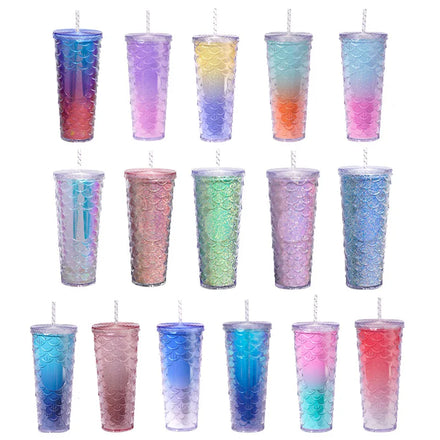 STARLII 2024 New Design Plastic Bling Tumbler Bottle Cup 24oz Acrylic Tumbler Pre Drilled
