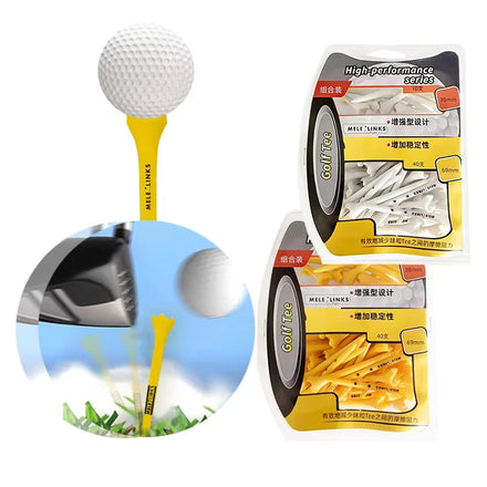 50 Pcs/Box Golf Tees 69mm 38mm Two Size Combination Packaging Long Custom Logo Distance Tee Golf Plastics Tee