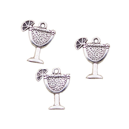 Charms Cold Drink Cup 17x14mm Antique Silver Color Pendants Making DIY Handmade Tibetan Finding Jewelry