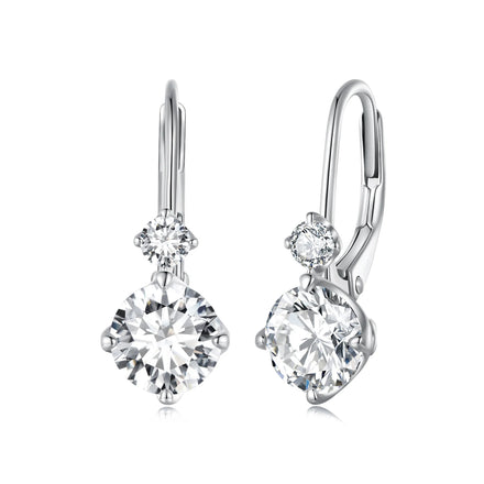Factory Wholesale 925 Sterling Silver 1 Carat Moissanite Earrings for Women Simple Atmosphere High End Four Claw Earrings