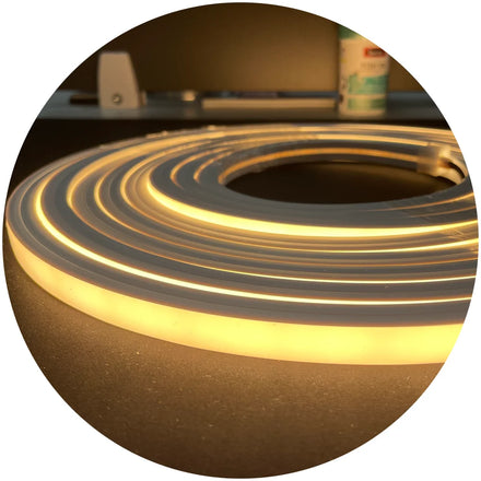 Warm White 12x12mm DC24V 5cm Cuttable Flexible Pure Silicone Neon Strip Led Cabinet Light