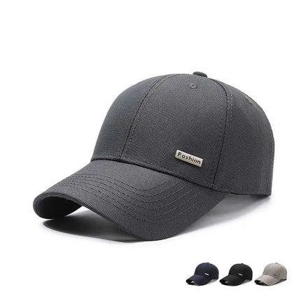 Mens Spring Autumn Sun protection Sports Cap Small Iron Label Simple Atmospheric Dome Plain Baseball Cap