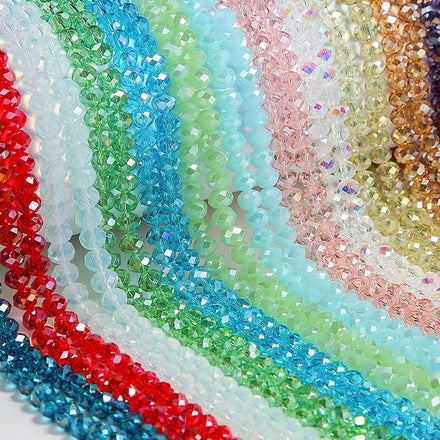 Factory Wholesale 2/3/4/6/8mm Faceted Glass Crystal Rondelle Beads Loose Beads for Jewelry Making