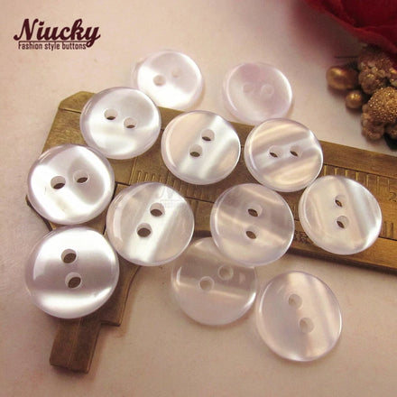 Low MOQ 10mm-12.7mm 2 Holes High Quality Double Bread Resin Flatback Pearl Washable Shirt Buttons for Clothing Sweater Supplies