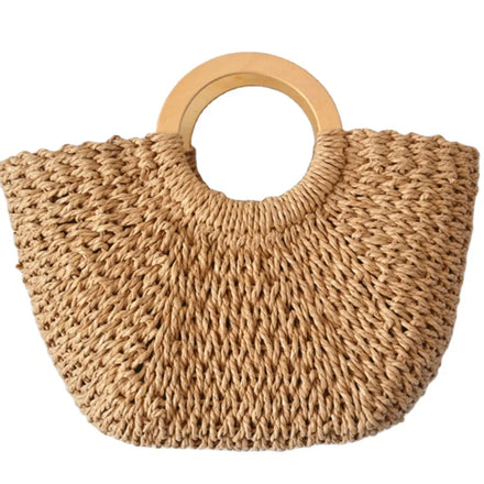 New Model Custom logo Fashion Simple Women Shoulder Bag Beach Handwork Daily Straw Bag Craft Gift for Tourist