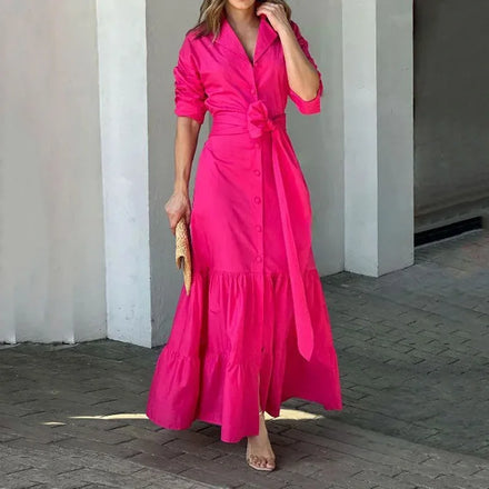 Boutique Wholesale 2026 Summer New Fashion Style Versatile Waist Long Elegant Women's Dress