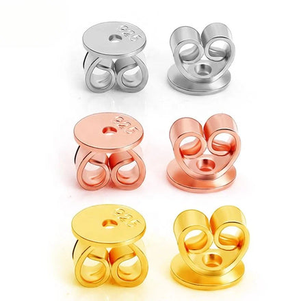 GP 5mm-9mm Round S925 Silver Flat Nut Head Earring Back Bulk Wholesale Permanent Jewelry Making DIY Wholesale Accessories