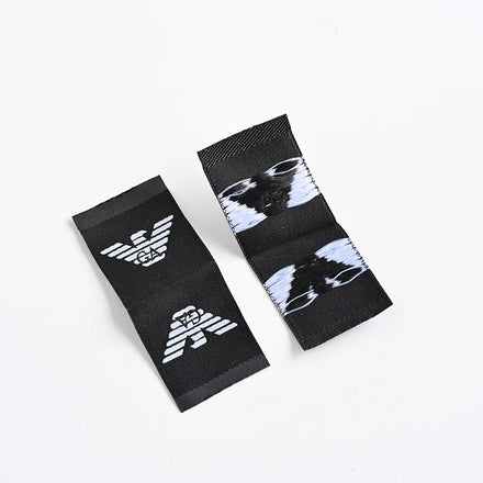 Factory Price Private Woven Damask Satin Brand Tags Custom Logo Tag Etiquette Personalise Vetement Woven Label for Clothes