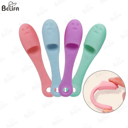 Wholesale Finger Exfoliator Tool Nose Remove Blackhead Massage Scrubber Washing Nose Brush Silicone Facial Cleansing Brush