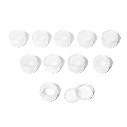 10g Transparent Screw-Top Plastic Jar Multi-Purpose Reusable for Eye Cream & Face Cream Travel Packing Plastic Jars