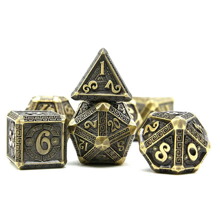 Wholesale 7pcs Polyhedral Zinc Alloy Dice Personalized Metal 7pcs Polyhedron Dice