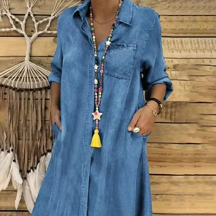 Hot Selling Women's Oversize Denim Solid Color Casual Skirt