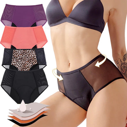 Wholesale XS 6XL Plus Size 4 Layers Leak Proof Breathable Mesh Menstrual Underwear Period Panties Women