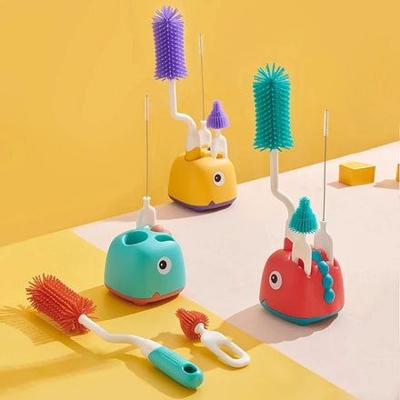 1/2/3pcs Silicone Brush for Bottles 360 Degree Rotation Baby Bottle Pacifier Cleaning Brush Nipple Dropper Brushes Set Baby Item
