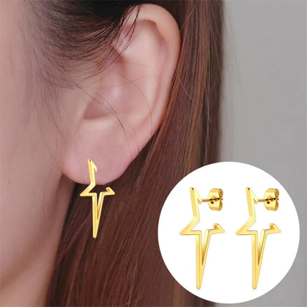 Tarnish Free 18K Gold Plated Stainless Steel Earrings 2024 Trendy Gothic Fashion Star Punk Stud Earrings Women