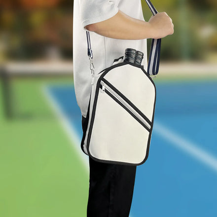 Pickleball Backpack for Paddles Accessories White Canvas Pickleball Sling Bag for Women and Men