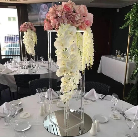 New Arrival Resin Flower Stand Beaded Centerpiece for Wedding and Party Event Table Decoration
