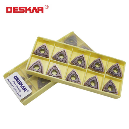 DESKAR CNC Lathe Carbide Inserts Turning Tools Machining Cut Sharp Blade Universal Blade WNMG080404 080408-HA LF6018