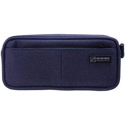Deli 66782 Blue Three Pockets Large Capacity Students Pencil Pouch Three Zippers Brief Stationery Bag 96pcs Per Carton Set