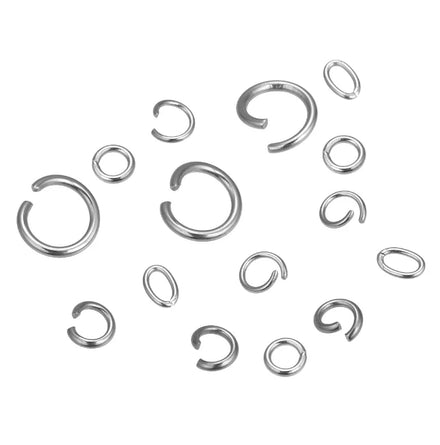 6mm 4mm 5mm 12MM Stainless Steel Color Unsoldered Ring Jump Round Clothing Wire Close Split Rings GARMENT Accessories Making