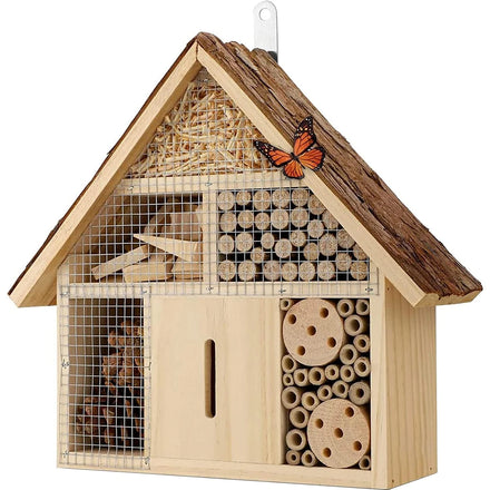 Outdoor Handmade Solid Wood Eco-friendly Animal Pattern Attract More Pollinating Insect Hotel for Bees and Small Animals