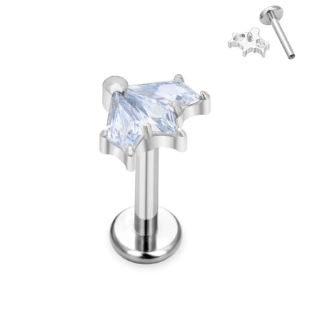 ASTM F136 Titanium Internally Threaded Women Ear Cartilage Stud Crystal Ear Piercing Earrings Fashion CZ Labret Monroe Piercing