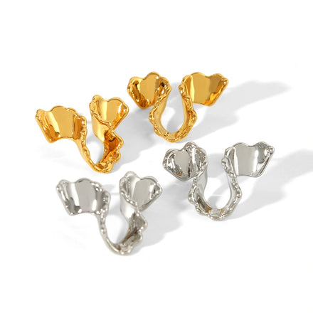 Unique Design Stainless Steel Irregular Geometric Stud Earrings 18K Gold PVD Coating Hoop Earrings for Ladies Waterproof