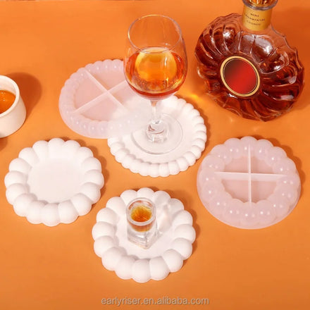 Early Riser Diy Cute Bubble coaster Glue Mold Anti-spill Storage coaster Silicone Mold Home Furnishings Production