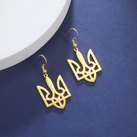 Stainless Steel National Symbols of Ukraine Pendant Earrings For Men Women Ukrainian Solidarity Jewelry Earrings