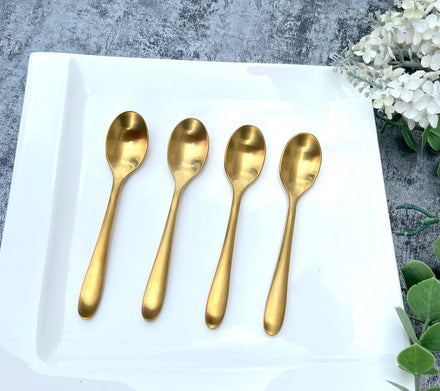 High Stainless Steel 18/10 Royal Elegant Flatware Food Grade Silverware Bulk Mirror Polish + PVD Gold Tea Dessert Coffee Party