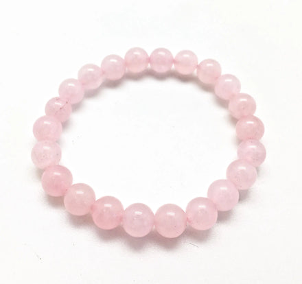 Rose Quartz Crystal Bead Bracelet 8mm Genuine Gemstone Bracelet Promote Love Self-Love Gift for Men and Women