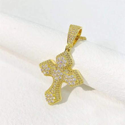 Fashion Cross Pendant Men 925 Sterling Silver VVS Moissanite Hip Hop Jewelry Iced Out Diamond Pendant Cross Charm Necklace