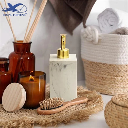 Luxury RF Beige Romano Travertine Oval Marble Tray with Natural Catchall Includes Hand Soap Dispenser for Hotel Storage
