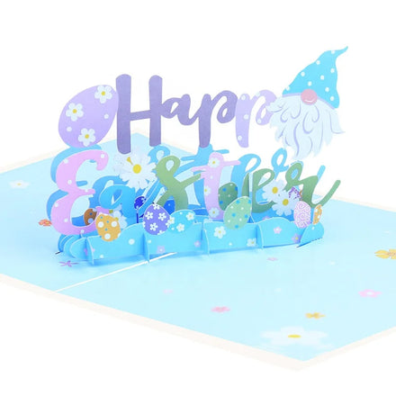 Wholesale Happy Easter Rabbit Greeting Card Colored 3D Pop up Easter Greeting Card With Envelope