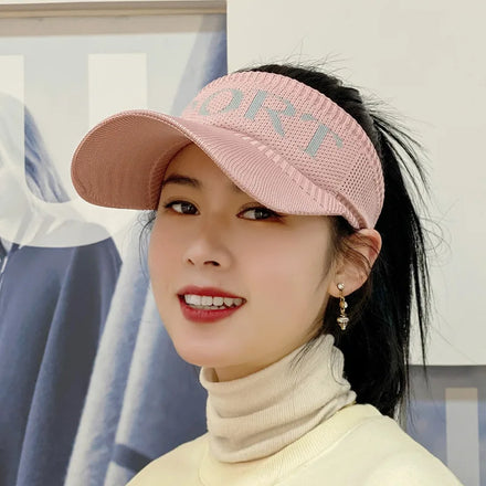 Polyester Solid Color Sun Visor Cap for Fashionable Sun Protection