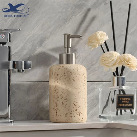 Hot Sale Natural Stone White Grey Marble Foam Hand Soap Dispenser with Pump for Hotel Use Bathroom Accessory