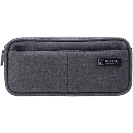 Deli 66782 Gray Three Pockets Large Capacity Students Pencil Pouch Three Zippers Brief Stationery Bag 96pcs Per Carton Set
