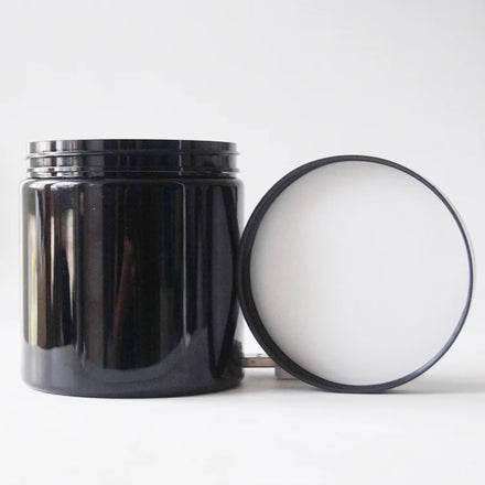 Wholesale Cosmetic Food Packaging 100ml 150ml 200ml 250ml Amber Black Pet Plastic Cosmetic Cream Jar with White Black Lid