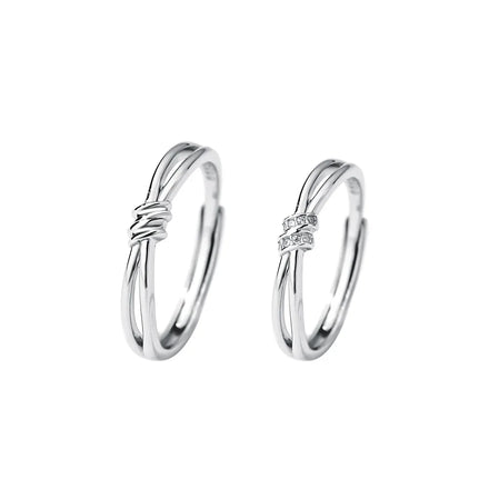 Light Luxury Zircon Diamood Adjustable 925 Sterling Silver Men Women Couple Band Ring Jewelry for Lovers Factory Wholesale