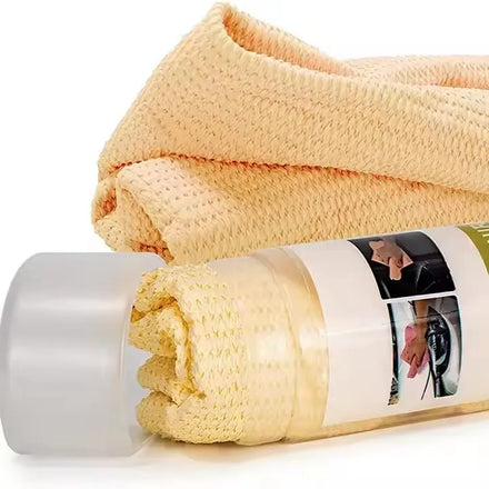 Premium 3D Chamois Cloth for Car Yellow Car Shammy Towel Super Absorbent Chamois Cloth for Car Scratch-Free Cleaning Cloth